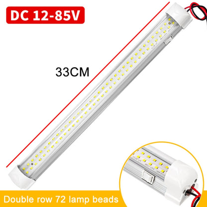 2 PCS ZS-3332 12-85V High Bright 72LEDs RV Dome Light Cabin Light Bar - In Car by buy2fix | Online Shopping UK | buy2fix