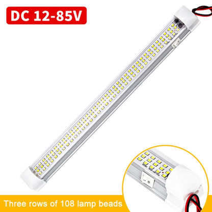 2 PCS ZS-3333 Side Switch Type 12-80V High Bright 108LEDs Car Dome Light Cabin Light Bar - In Car by buy2fix | Online Shopping UK | buy2fix