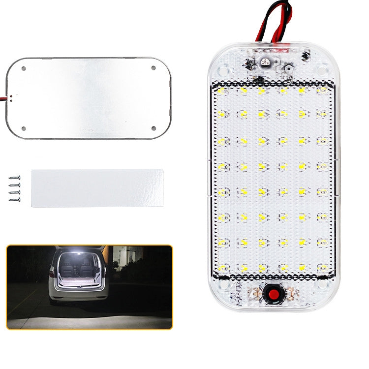 2 PCS ZS-3350 DC12-85V High Bright 48LEDs Lamp Beads Car Dome Light Cabin Light Bar - In Car by buy2fix | Online Shopping UK | buy2fix