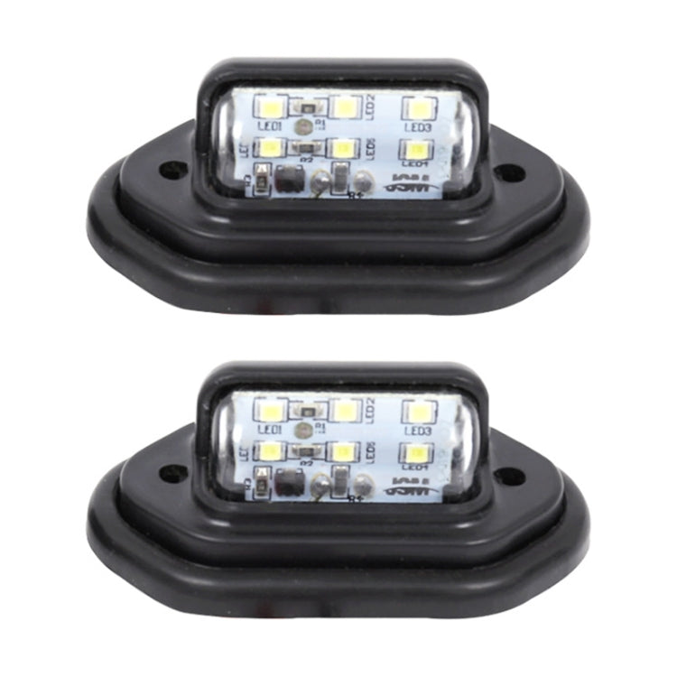 2 PCS MK-257 Car Van Bus Trailer LED Taillight Side Light 12-30V 6LEDs License Plate Light (Black) - In Car by buy2fix | Online Shopping UK | buy2fix