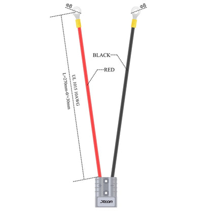 50A 600V Battery Charger Battery Quick Disconnect Plug Trailer Winch Plug with 1FT Cable (Turn O Connector) - In Car by buy2fix | Online Shopping UK | buy2fix