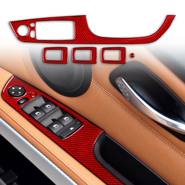 5 PCS Set for BMW 3 Series E90 Carbon Fiber Car Right Driving Lifting Panel Decorative Sticker with Folding, Diameter: 37.8cm(Red) - In Car by buy2fix | Online Shopping UK | buy2fix