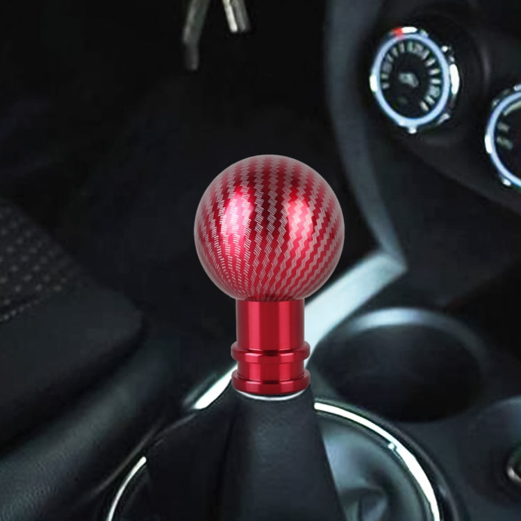 Universal Car Carbon Fiber Texture Metal Gear Shift Knob (Red) - In Car by buy2fix | Online Shopping UK | buy2fix