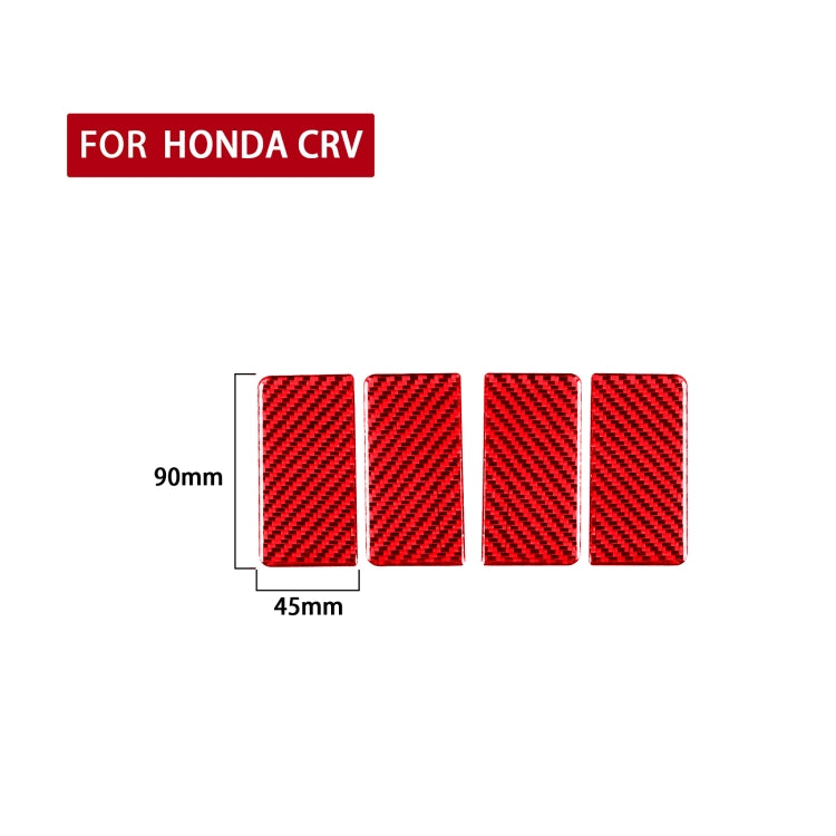 4 PCS Set for Honda CRV 2007-2011 Carbon Fiber Car Inner Armrest Gasket Decorative Sticker,Left and Right Drive Universal (Red) - In Car by buy2fix | Online Shopping UK | buy2fix