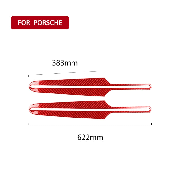 Car Carbon Fiber Door Panel Decorative Sticker for Porsche Macan 2014-2021, Left and Right Drive Universal (Red) - In Car by buy2fix | Online Shopping UK | buy2fix