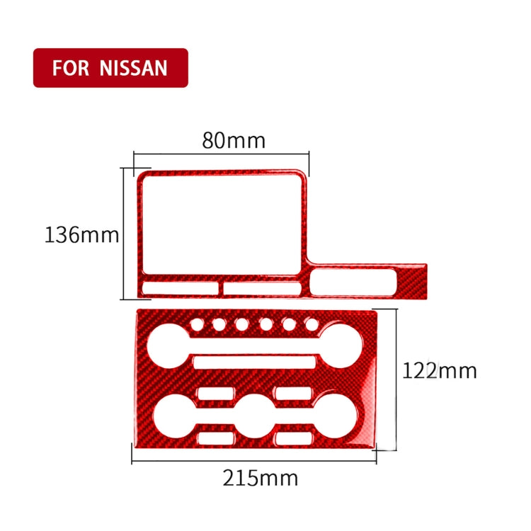 2 PCS / Set Carbon Fiber Car Navigation Instrument Decorative Sticker for Nissan GTR R35 2008-2016, Right Driving (Red) - In Car by buy2fix | Online Shopping UK | buy2fix