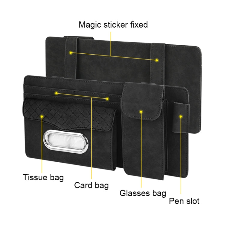 Car Sheepskin Leather Sun Visor Storage Clip (Black) - In Car by buy2fix | Online Shopping UK | buy2fix