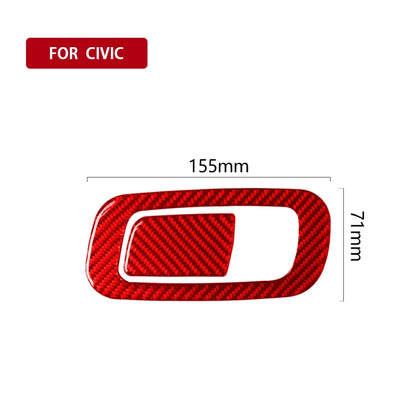 Car Carbon Fiber Storage Box Switch Frame Decorative Sticker for Honda Tenth Generation Civic 2016-2019, Left Drive (Red) - In Car by buy2fix | Online Shopping UK | buy2fix