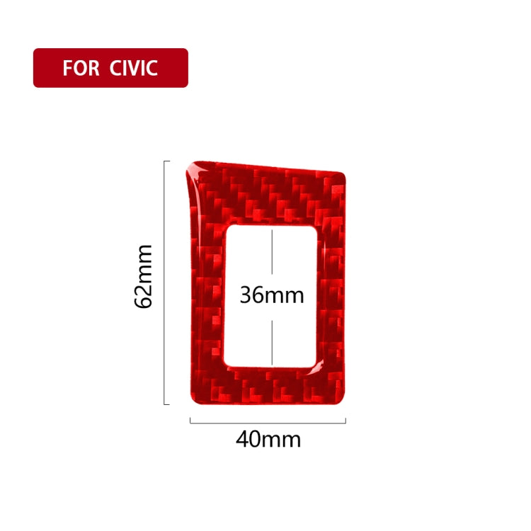 Car Carbon Fiber Double Flash Light Decorative Sticker for Honda Tenth Generation Civic 2016-2019, Left Drive (Red) - In Car by buy2fix | Online Shopping UK | buy2fix