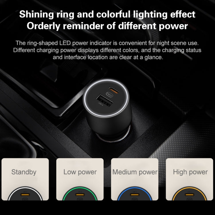 Original Xiaomi CC07ZM 100W Dual Ports USB + USB-C / Type-C Car Charger Fast Charging Version 1A1C - In Car by Xiaomi | Online Shopping UK | buy2fix