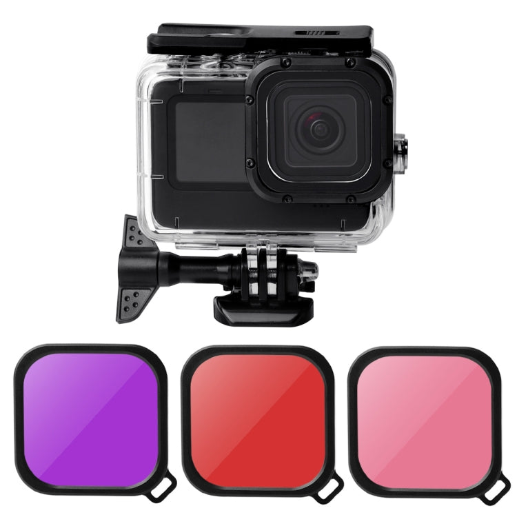 Waterproof Case + Touch Back Cover + Color Lens Filter for GoPro HERO10 Black / HERO9 Black (Pink) - DJI & GoPro Accessories by buy2fix | Online Shopping UK | buy2fix