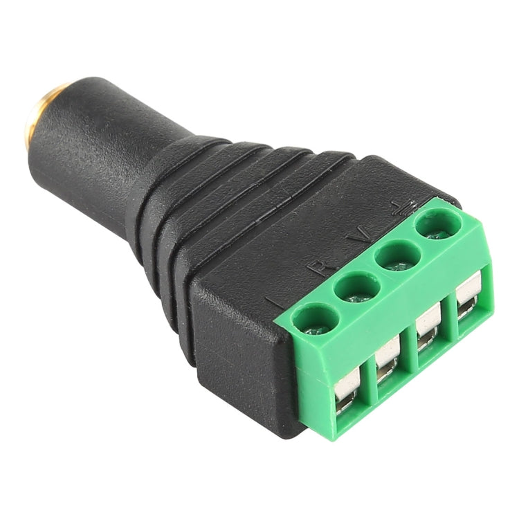 3.5mm Female Plug 4 Pin Terminal Block Stereo Audio Connector - Audio Adapter by buy2fix | Online Shopping UK | buy2fix