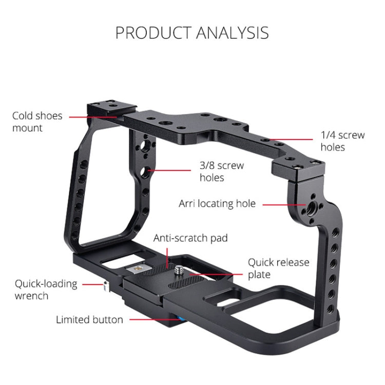 YELANGU C9 YLG0911A-A Video Camera Cage Stabilizer for DJI BMPCC 4K (Black) - Camera Cage by YELANGU | Online Shopping UK | buy2fix