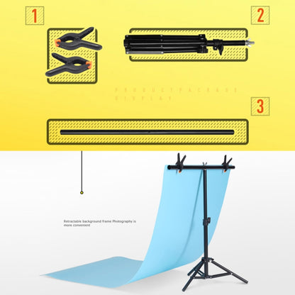 70x75cm T-Shape Photo Studio Background Support Stand Backdrop Crossbar Bracket Kit with Clips, No Backdrop - Camera Accessories by buy2fix | Online Shopping UK | buy2fix