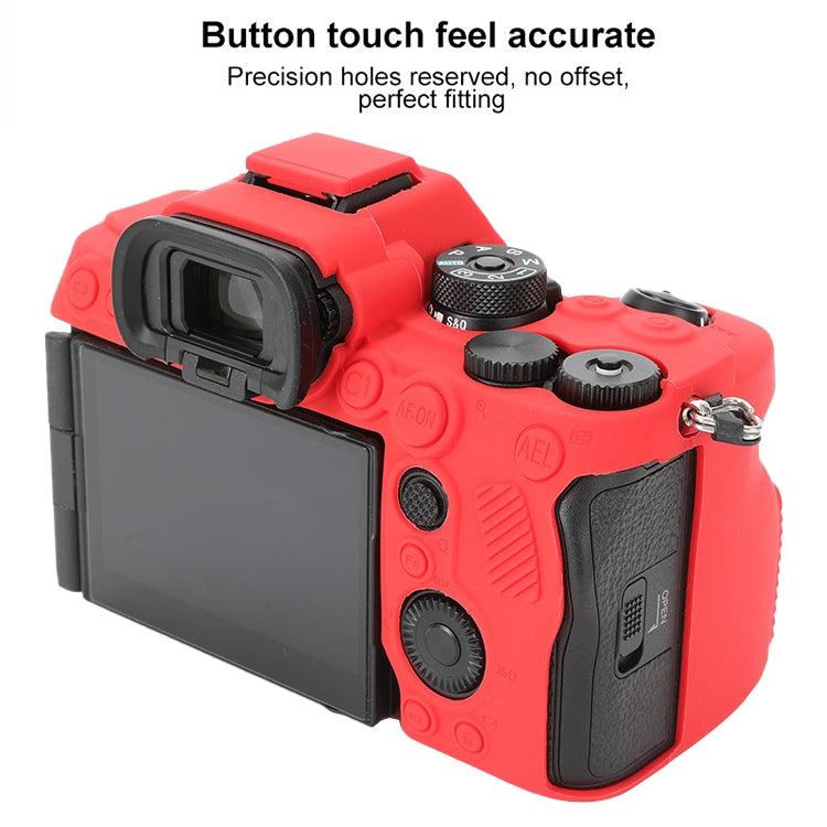 For Sony ILCE-7RM5 / Alpha 7R V Soft Silicone Protective Case (Red) - Protective Case by buy2fix | Online Shopping UK | buy2fix