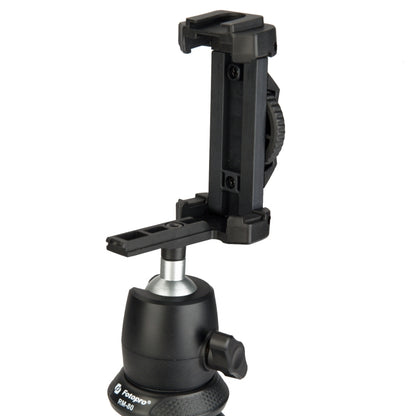 Fotopro RM-80 Mini Desktop Tripod Mount + MH-8 Ball Head with 1/4 inch Screw & Phone Clamp(Black) - Tripods by Fotopro | Online Shopping UK | buy2fix