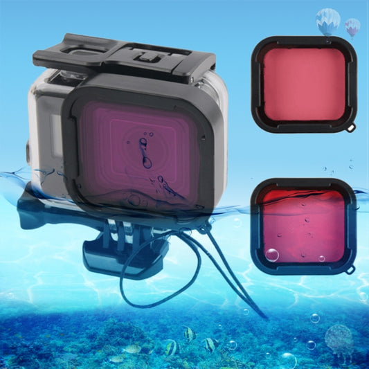 45m Waterproof Housing Protective Case + Touch Screen Back Cover for GoPro NEW HERO /HERO6 /5, with Buckle Basic Mount & Screw & (Purple, Red, Pink) Filters, No Need to Remove Lens (Transparent) - DJI & GoPro Accessories by buy2fix | Online Shopping UK | buy2fix