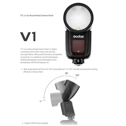 Godox V1F Round Head TTL Flash Speedlite for FUJIFILM(Black) - Camera Accessories by Godox | Online Shopping UK | buy2fix