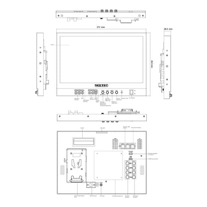 SEETEC ATEM156S 15.6 inch 3G-SDI HDMI Full HD 1920x1080P Multi-camera Broadcast Monitor(UK Plug) - On-camera Monitors by SEETEC | Online Shopping UK | buy2fix