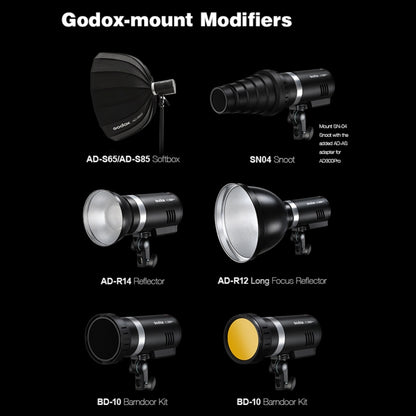 Godox  AD300 Pro 300Ws TTL HSS Pocket Flash Outdoor Speedlite Light &#8203;Kits(UK Plug) - Camera Accessories by Godox | Online Shopping UK | buy2fix