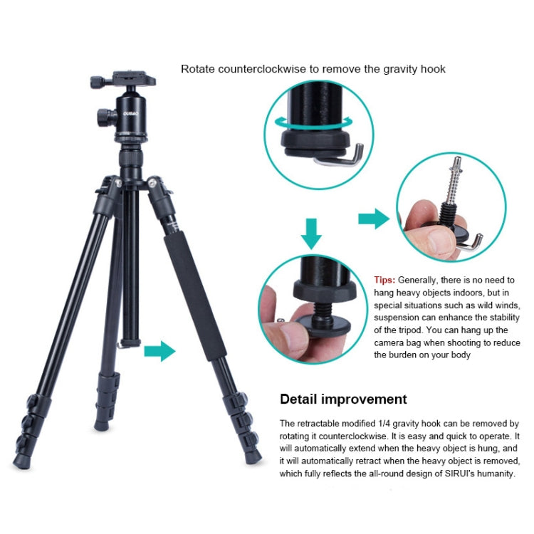 TRIOPO Oubao A-308S Adjustable Portable  Aluminum Alloy Tripod with Ball Head for SLR Camera - Camera Accessories by TRIOPO | Online Shopping UK | buy2fix