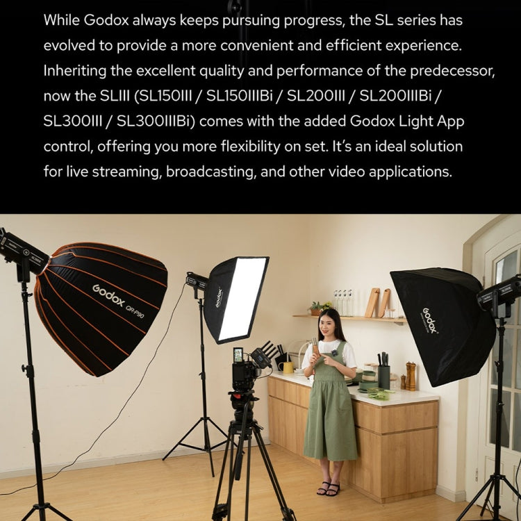 Godox SL200IIIBi 215W Bi-Color 2800K-6500K LED Video Light(US Plug) - Shoe Mount Flashes by Godox | Online Shopping UK | buy2fix