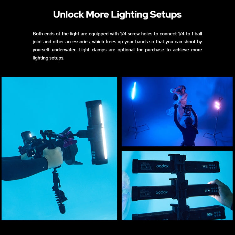 Godox WT60R Waterproof Tube Light 60cm RGB Photo Video Fill Light (EU Plug) -  by Godox | Online Shopping UK | buy2fix