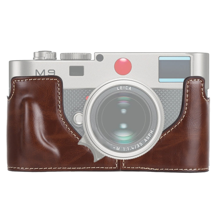 1/4 inch Thread PU Leather Camera Half Case Base for Leica M9 (Coffee) - Camera Accessories by buy2fix | Online Shopping UK | buy2fix