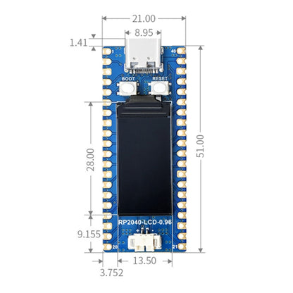 Waveshare RP2040-LCD-0.96 Pico-like MCU Board Based on Raspberry Pi MCU RP2040, with Pinheader - Modules Expansions Accessories by WAVESHARE | Online Shopping UK | buy2fix