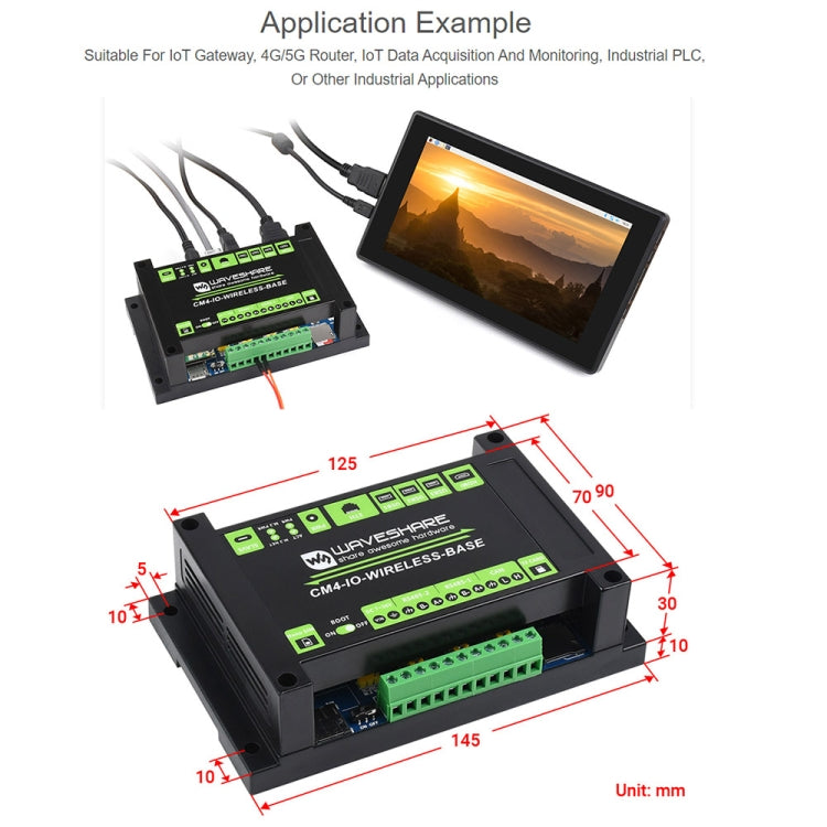 Waveshare Industrial IoT Wireless Expansion Module for Raspberry Pi CM4(US Plug) - Mini PC Accessories by WAVESHARE | Online Shopping UK | buy2fix