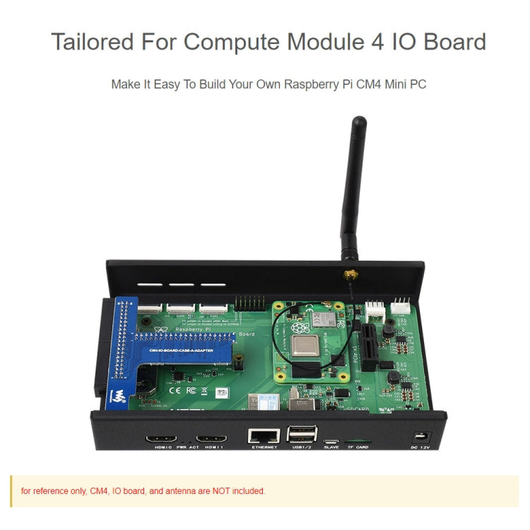 Waveshare Metal Box A for Raspberry Pi CM4 IO Board, with Cooling Fan - Consumer Electronics by WAVESHARE | Online Shopping UK | buy2fix