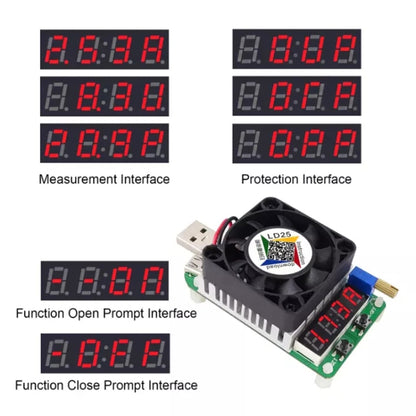 LD25 Adjustable Current Voltage Electronic USB Load Resistor Discharge Battery Test - Consumer Electronics by buy2fix | Online Shopping UK | buy2fix