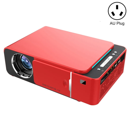 T6 2000ANSI Lumens Mini Theater Projector, Android 7.1 RK3128 Quad Core, 1GB+8GB, AU Plug(Red) - Consumer Electronics by buy2fix | Online Shopping UK | buy2fix