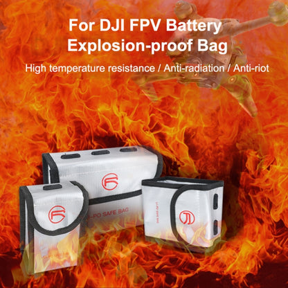 RCSTQ for DJI FPV Combo 2 x Batteries Li-Po Safe Explosion-proof Storage Bag(Silver) - Case & Bags by RCSTQ | Online Shopping UK | buy2fix