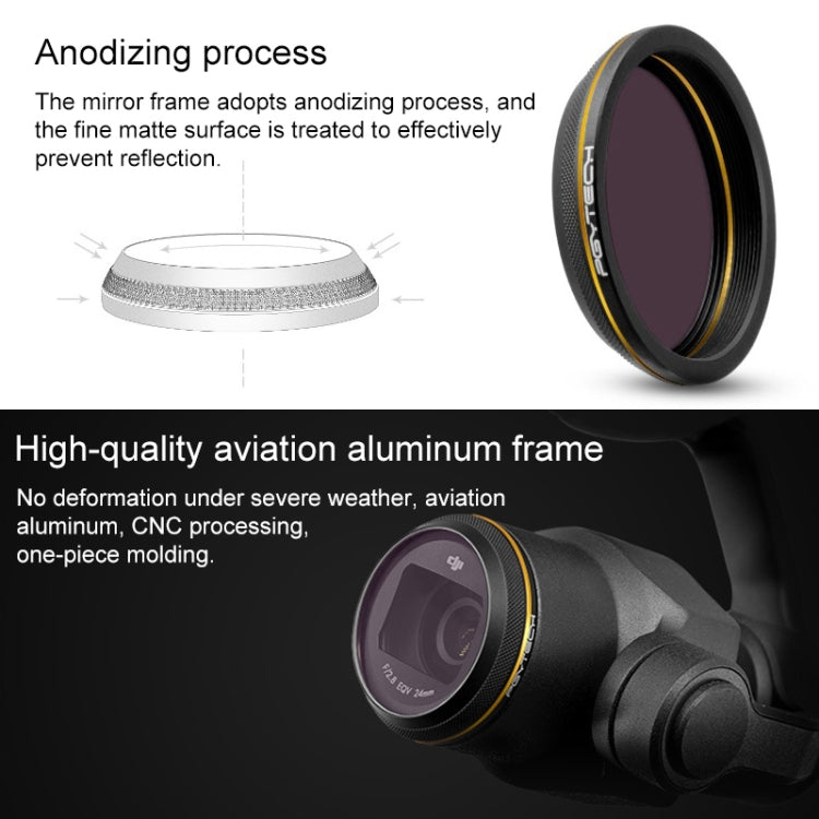 PGYTECH X4S-HD ND8 Gold-edge Lens Filter for DJI Inspire 2 / X4S Gimbal Camera Drone Accessories - Lens Hood by PGYTECH | Online Shopping UK | buy2fix