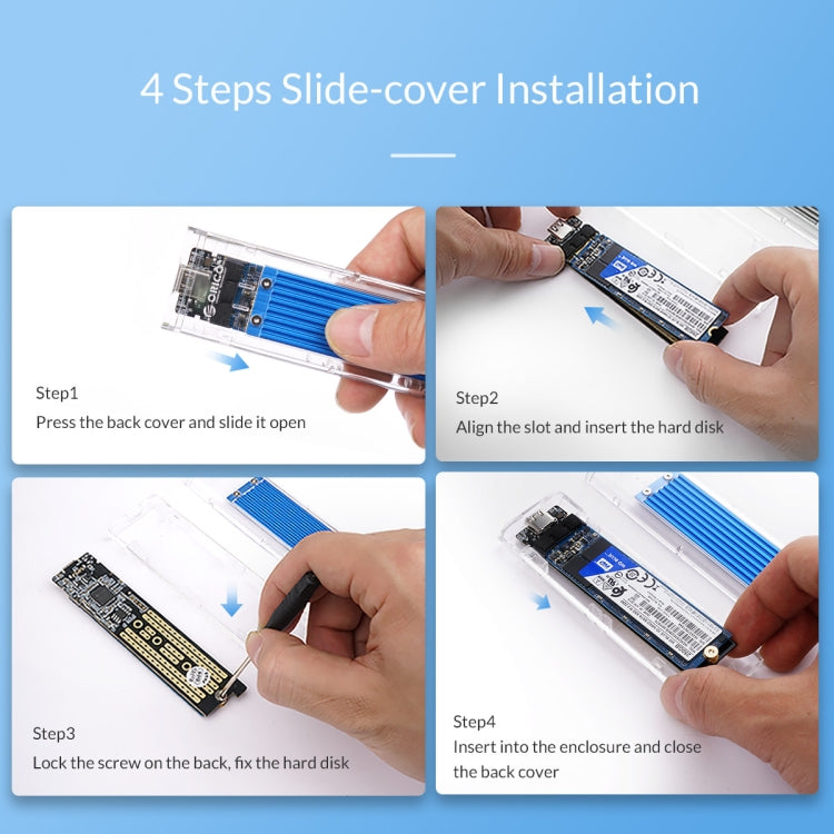 ORICO TCM2-C3 NVMe M.2 SSD Enclosure (10Gbps)(Silver) - HDD Enclosure by ORICO | Online Shopping UK | buy2fix