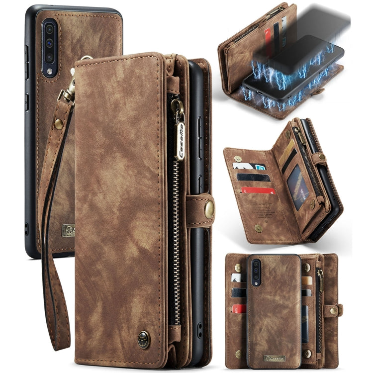 CaseMe-008 For Samaung Galaxy A30S／A50S／A50 Detachable Multifunctional Flip Leather Case (Brown) - Galaxy Phone Cases by CaseMe | Online Shopping UK | buy2fix