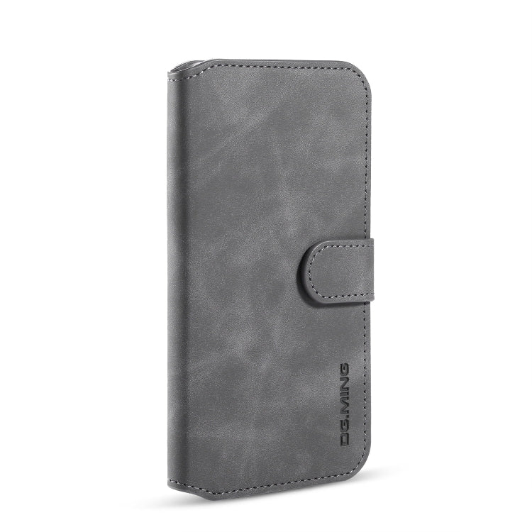 DG.MING Retro Oil Side Horizontal Flip Case with Holder & Card Slots & Wallet for iPhone 11(Grey) - iPhone 11 Cases by DG.MING | Online Shopping UK | buy2fix