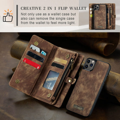 For iPhone 11 Pro Max CaseMe-008 Detachable Multifunctional Horizontal Flip Leather Case with Card Slot & Holder & Zipper Wallet & Photo Frame (Brown) - iPhone 11 Pro Max Cases by CaseMe | Online Shopping UK | buy2fix