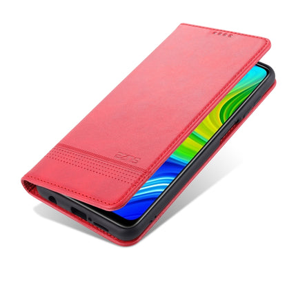 For Xiaomi Redmi Note 9 Pro / Note 9s AZNS Magnetic Calf Texture Horizontal Flip Leather Case with Card Slots & Holder & Wallet(Red) - Xiaomi Cases by AZNS | Online Shopping UK | buy2fix