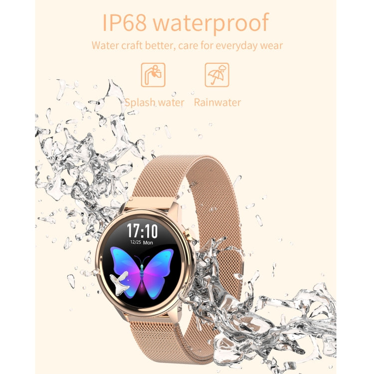 F80 1.3 inch TFT Color Screen IP68 Waterproof Women Smart Watch, Support Body Temperature Monitor / Blood Pressure Monitor / Menstrual Cycle Reminder(Black) - Smart Wear by buy2fix | Online Shopping UK | buy2fix