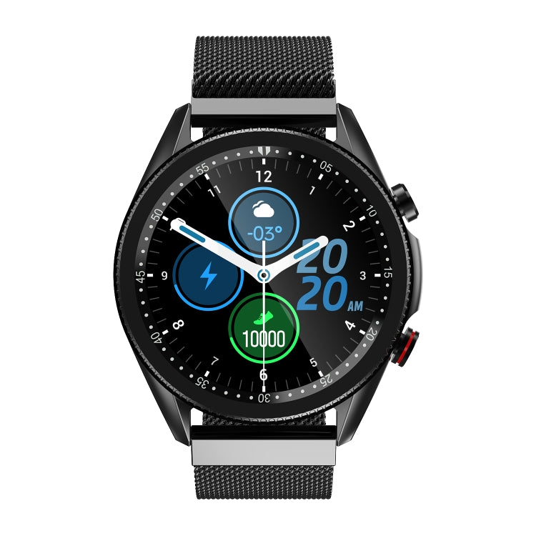 M98 1.28 inch IPS Color Screen IP67 Waterproof Smart Watch, Support Sleep Monitor / Heart Rate Monitor / Bluetooth Call, Style:Steel Strap(Black) - Smart Wear by buy2fix | Online Shopping UK | buy2fix