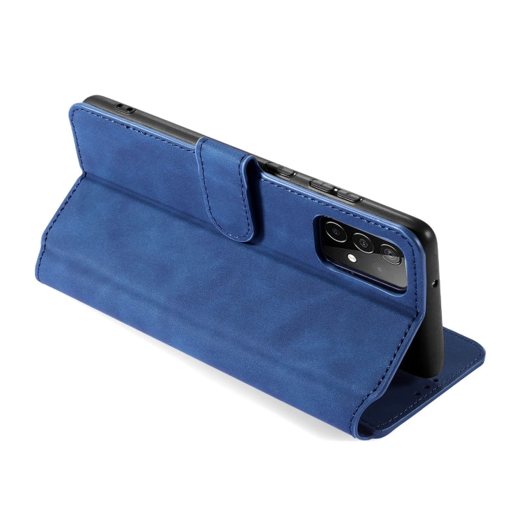 For samsung Galaxy A52 5G / 4G DG.MING Retro Oil Side Horizontal Flip Leather Case with Holder & Card Slots & Wallet(Blue) - Galaxy Phone Cases by DG.MING | Online Shopping UK | buy2fix