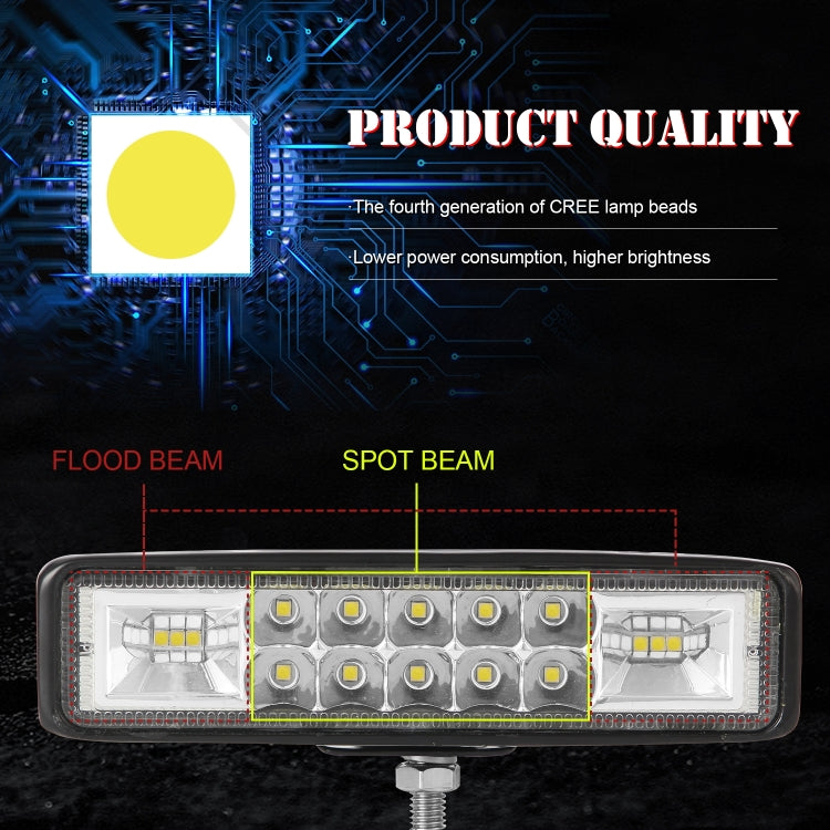 2 PCS Car 6 inch Dual-row Mixed Light Strip Lamp Floodlight & Spotlight Work Light - In Car by buy2fix | Online Shopping UK | buy2fix