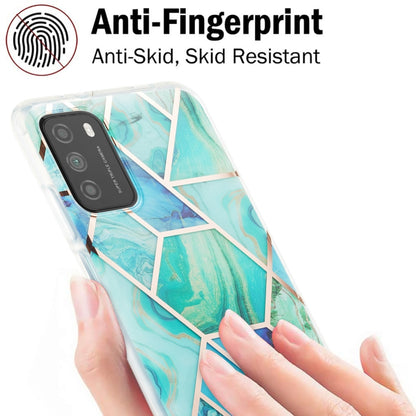 For Xiaomi Poco M3 / Note 9 4G / Redmi 9 Power / Redmi 9T 3D Electroplating Marble Pattern TPU Protective Case(Green) - Xiaomi Accessories by buy2fix | Online Shopping UK | buy2fix