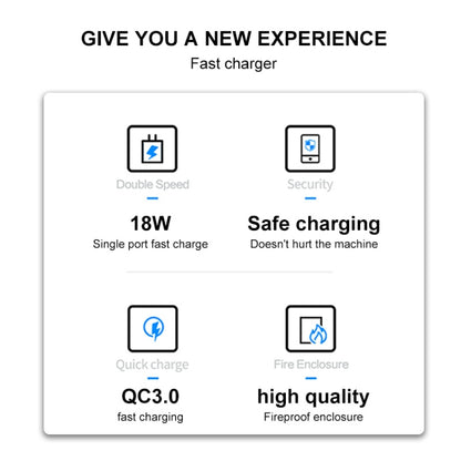 WK WP-U57 Max 18W Maxspeed QC3.0 Fast Charger + USB to 8 Pin Data Cable, Plug Type:EU Plug - USB Charger by WK | Online Shopping UK | buy2fix