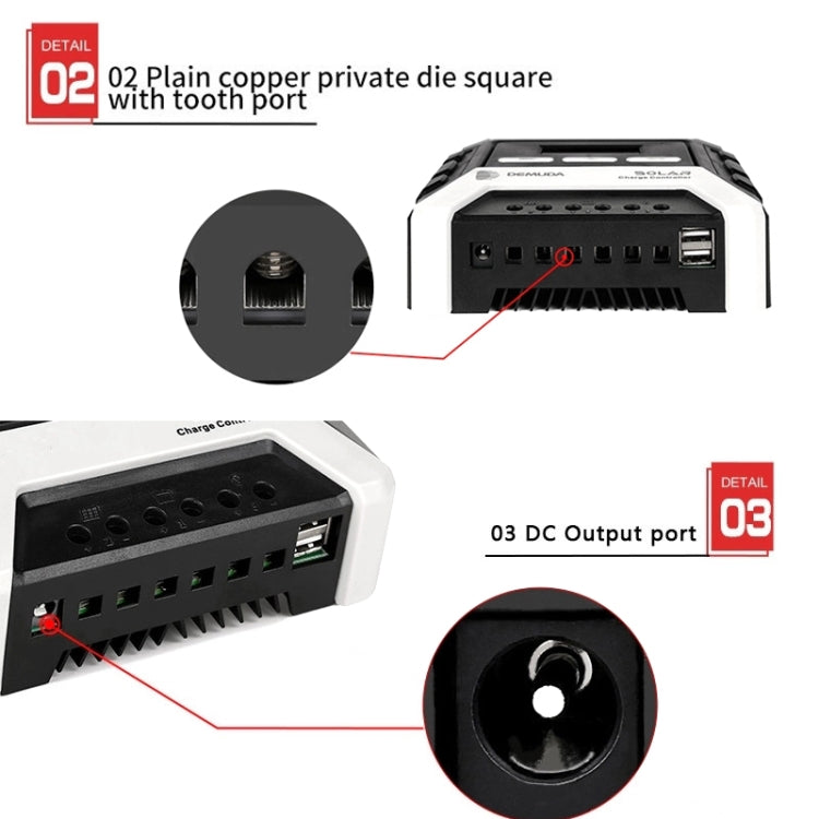 MPPT Solar Controller 12V / 24V / 48V Automatic Identification Charging Controller with Dual USB Output, Model:10A - Consumer Electronics by buy2fix | Online Shopping UK | buy2fix