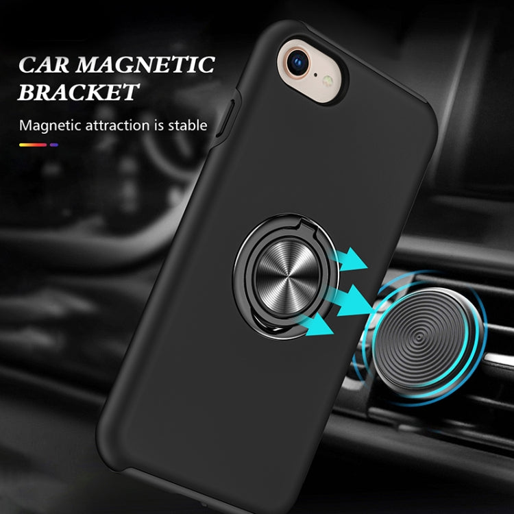 For iPhone SE 2022 / SE 2020 / 8 / 7 Magnetic Ring Kickstand Shockproof Phone Case(Black) - iPhone SE 2022 / 2020 / 8 / 7 Cases by buy2fix | Online Shopping UK | buy2fix