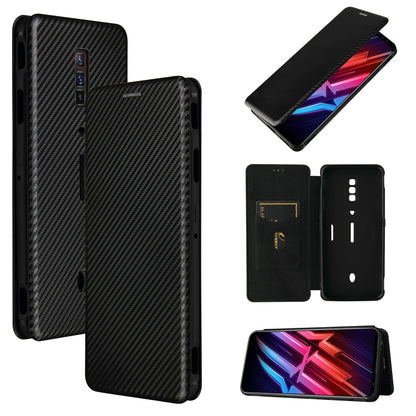 For ZTE nubia Red Magic 6 / 6 Pro Carbon Fiber Texture Horizontal Flip TPU + PC + PU Leather Case with Card Slot(Black) - Mobile Accessories by buy2fix | Online Shopping UK | buy2fix