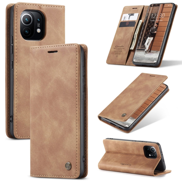 For Xiaomi Mi 11 CaseMe 013 Multifunctional Horizontal Flip Leather Case with Holder & Card Slot & Wallet(Brown) - Xiaomi Cases by CaseMe | Online Shopping UK | buy2fix